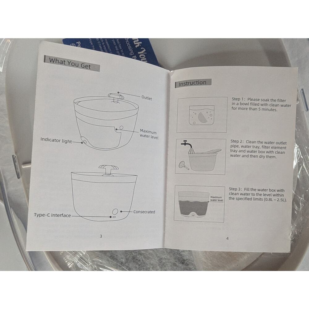 Petdiary Pet Water Fountain New For Cats Or Dogs - Picture 7 of 16